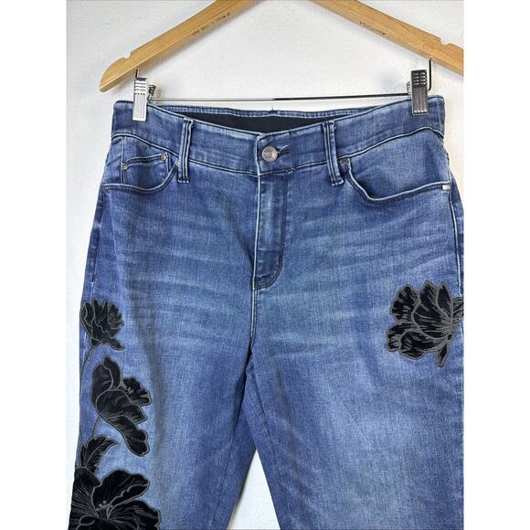 Chico's 6 Floral velvet Y2K Bohemian Jeans 90's stretch small western rodeo - Picture 5 of 10